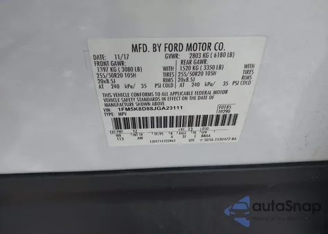 2018 Ford Explorer Xlt z USA, uszkodzony, nr VIN 1FM5K8D88JGA23111